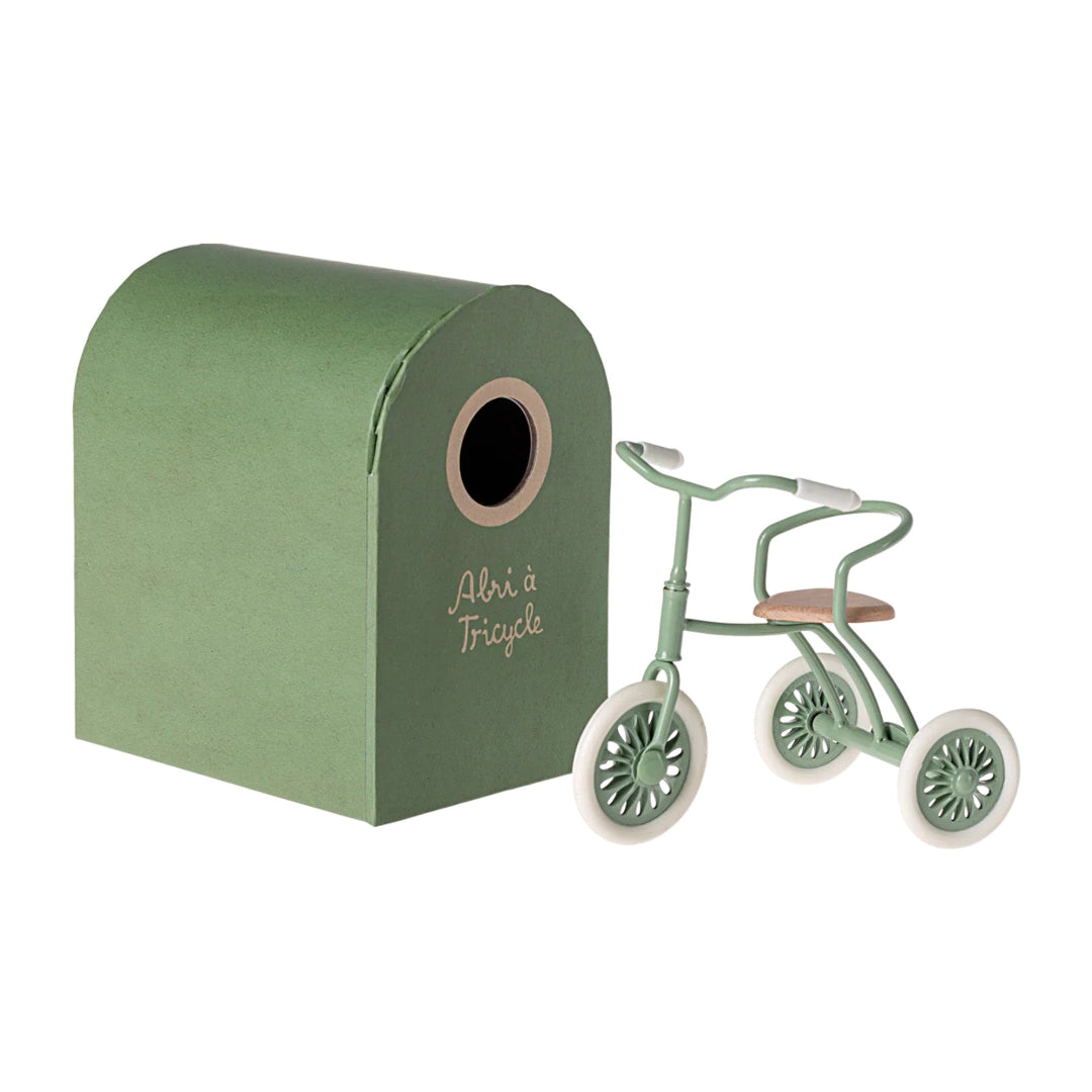 Green toy tricycle