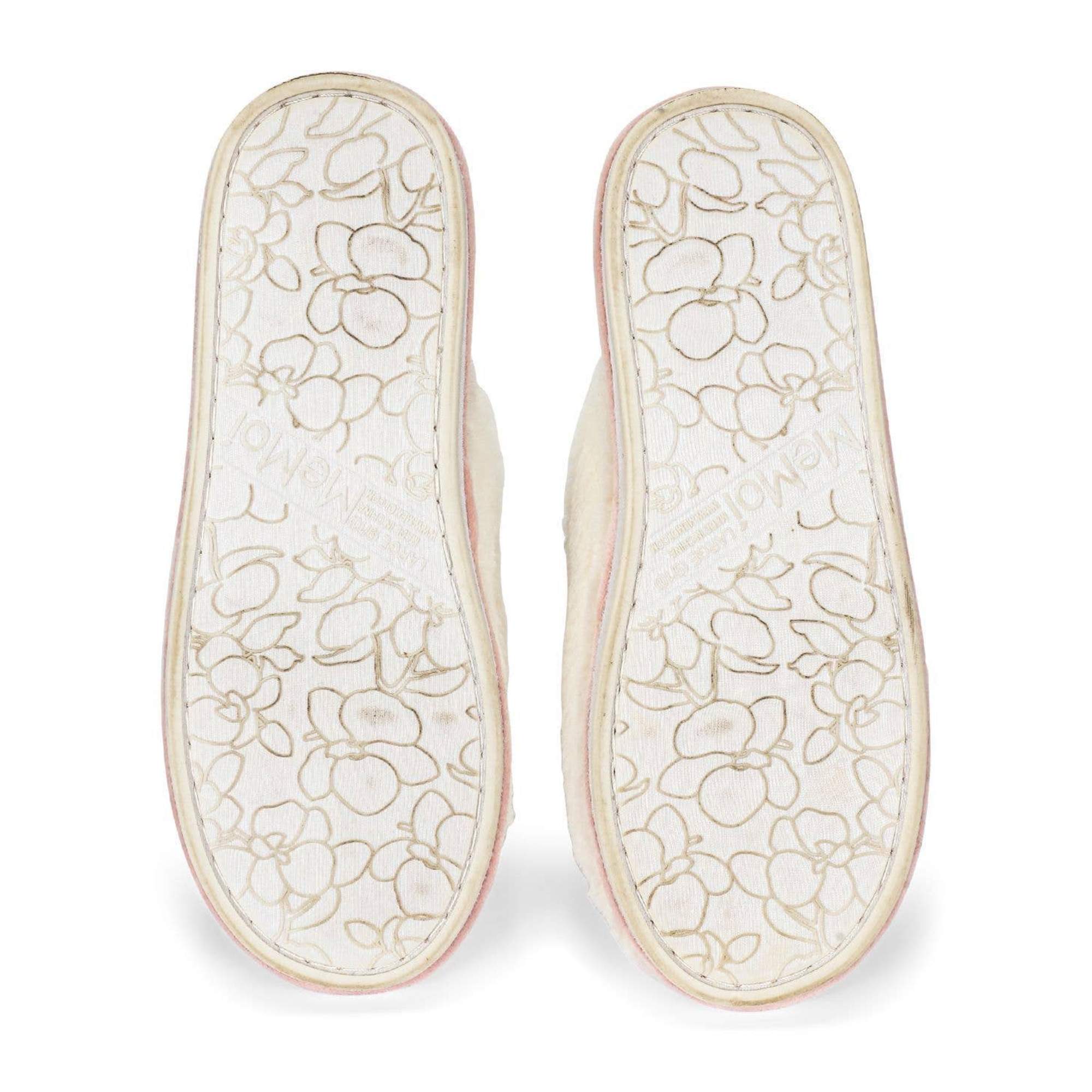 Women's 3D Heart Plush Slippers: Ivory / L 9-10