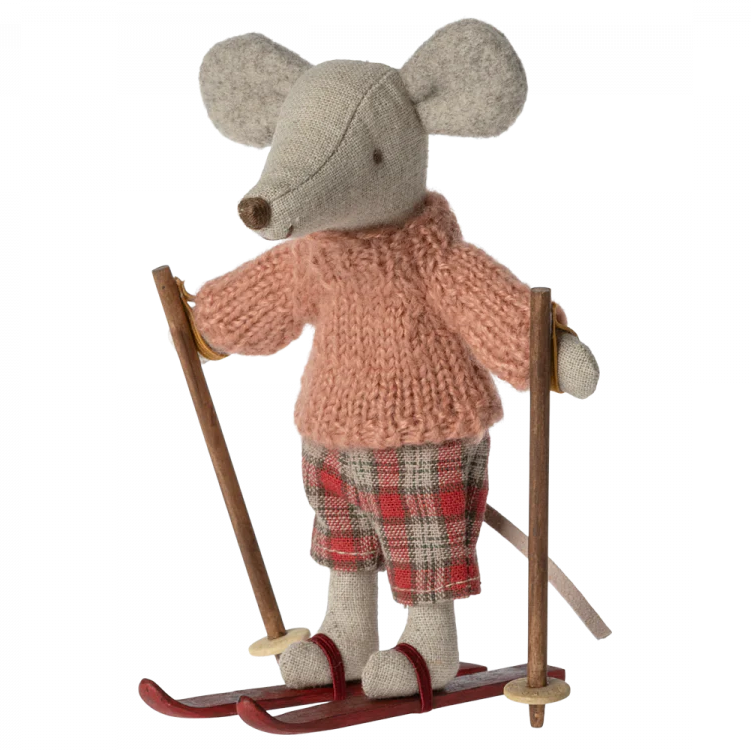 Maileg - Winter Mouse with Ski Set Big Sister