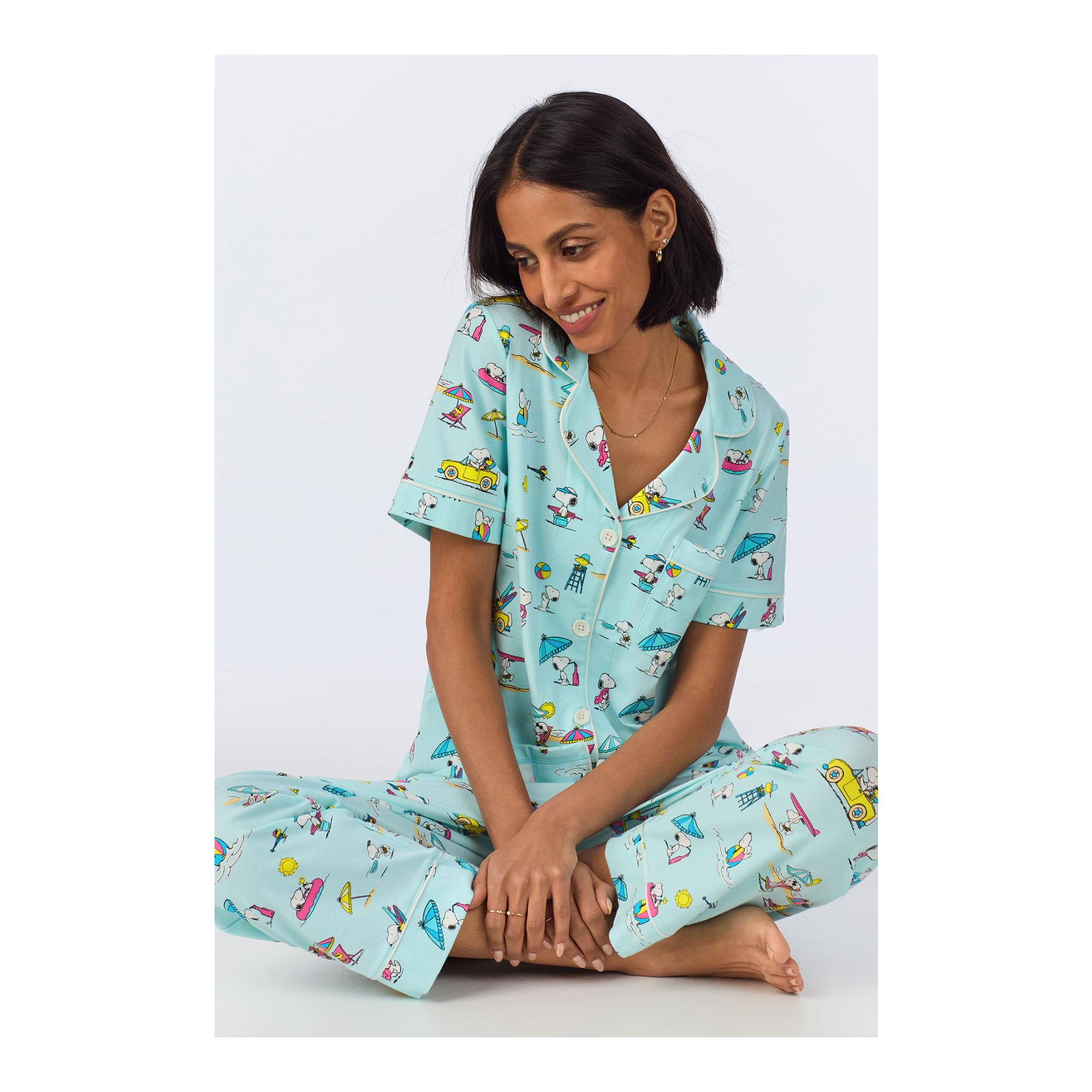 Surfside Snoopy Short Sleeve Classic Cropped PJ Set
