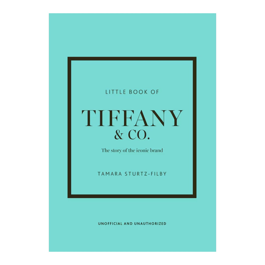 Tiffany coloured book titled 'Little Book of Tiffany & Co.' on a white background