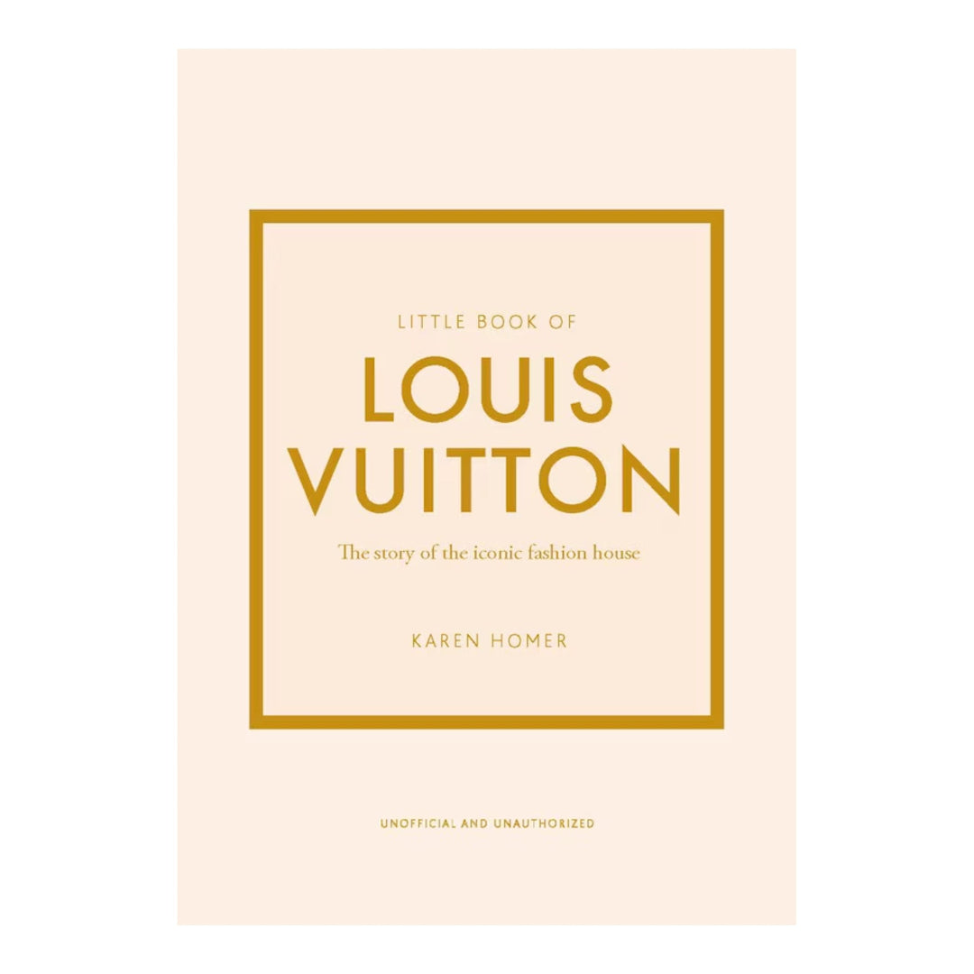 Book cover of 'Little Book of Louis Vuitton' with gold text on a beige background