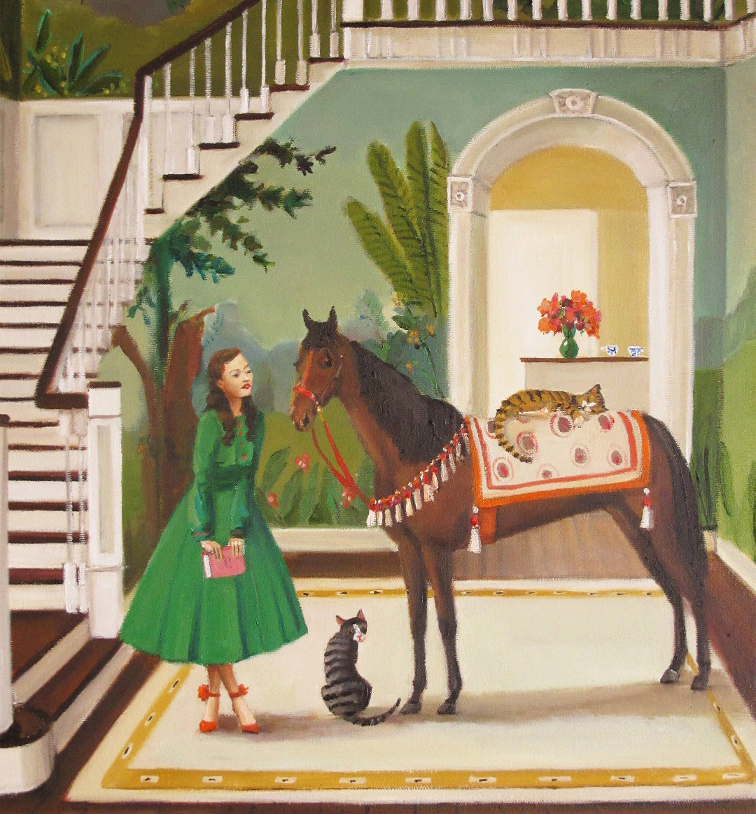 Janet Hill Studio - Impression d'art « Un cheval de maison nommé Rousseau »