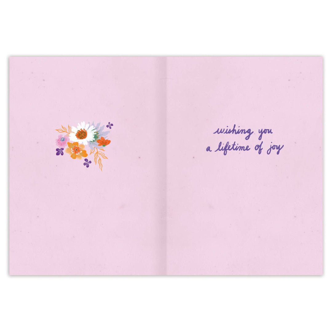 Floral Cake Wedding Card