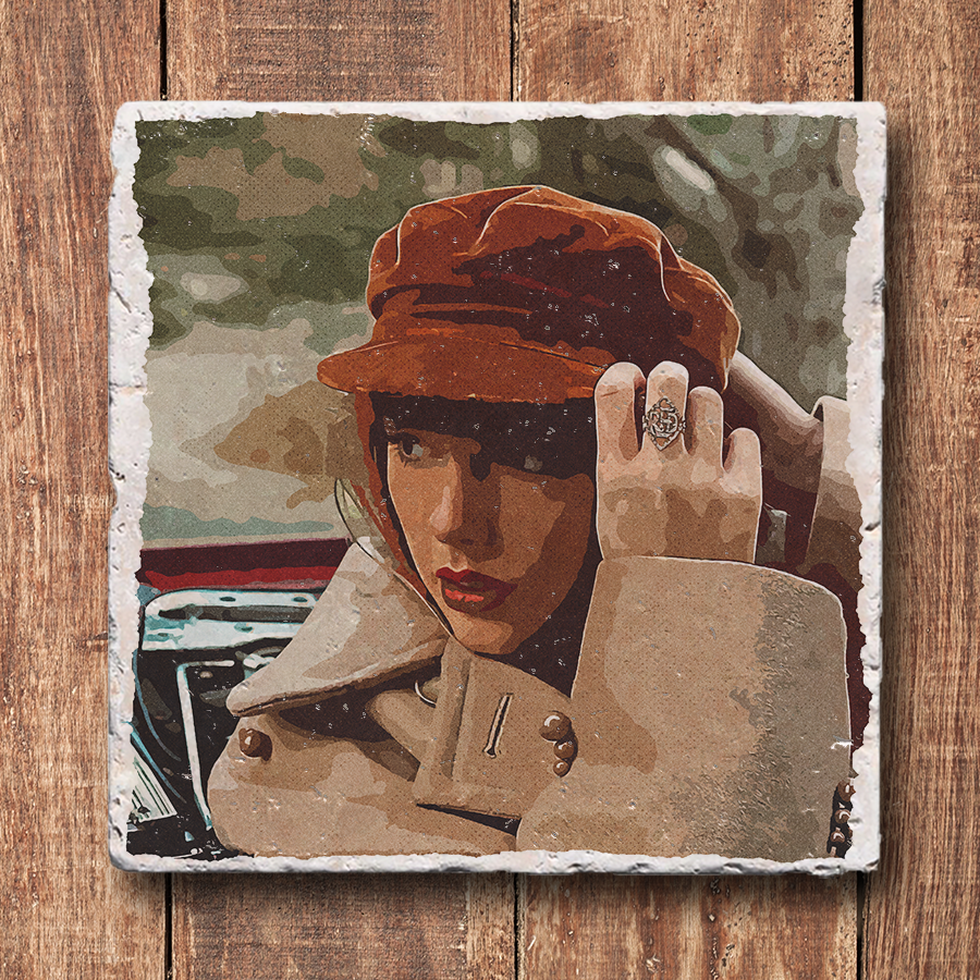 Vintage Style Album Coasters - Red (Taylor's Version)