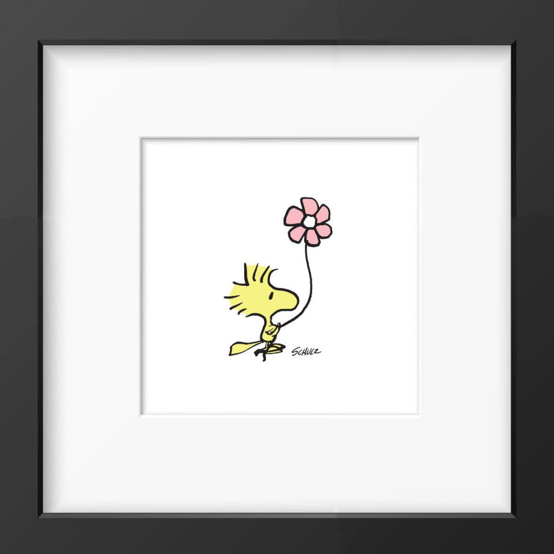 Magpie - Peanuts Woodstock Posy Framed Print Handmade