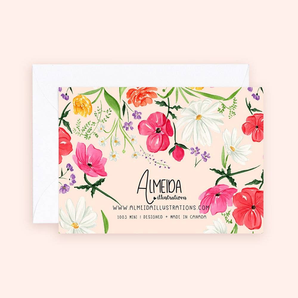 Mini-carte – Carte de clôture avec fleurs sauvages délicates