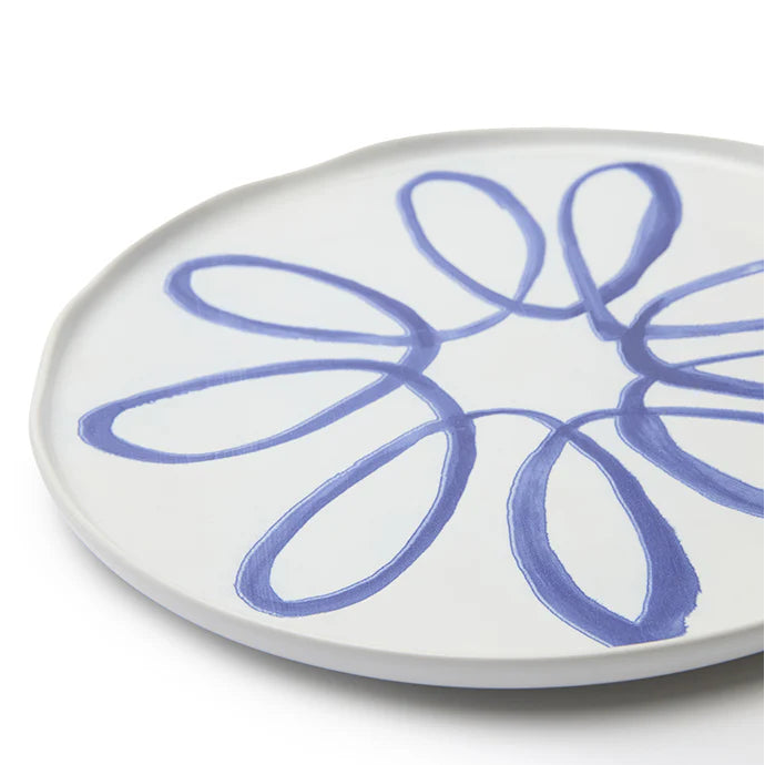 Amalfi - Stoneware Service Charger Plate - White/Blue