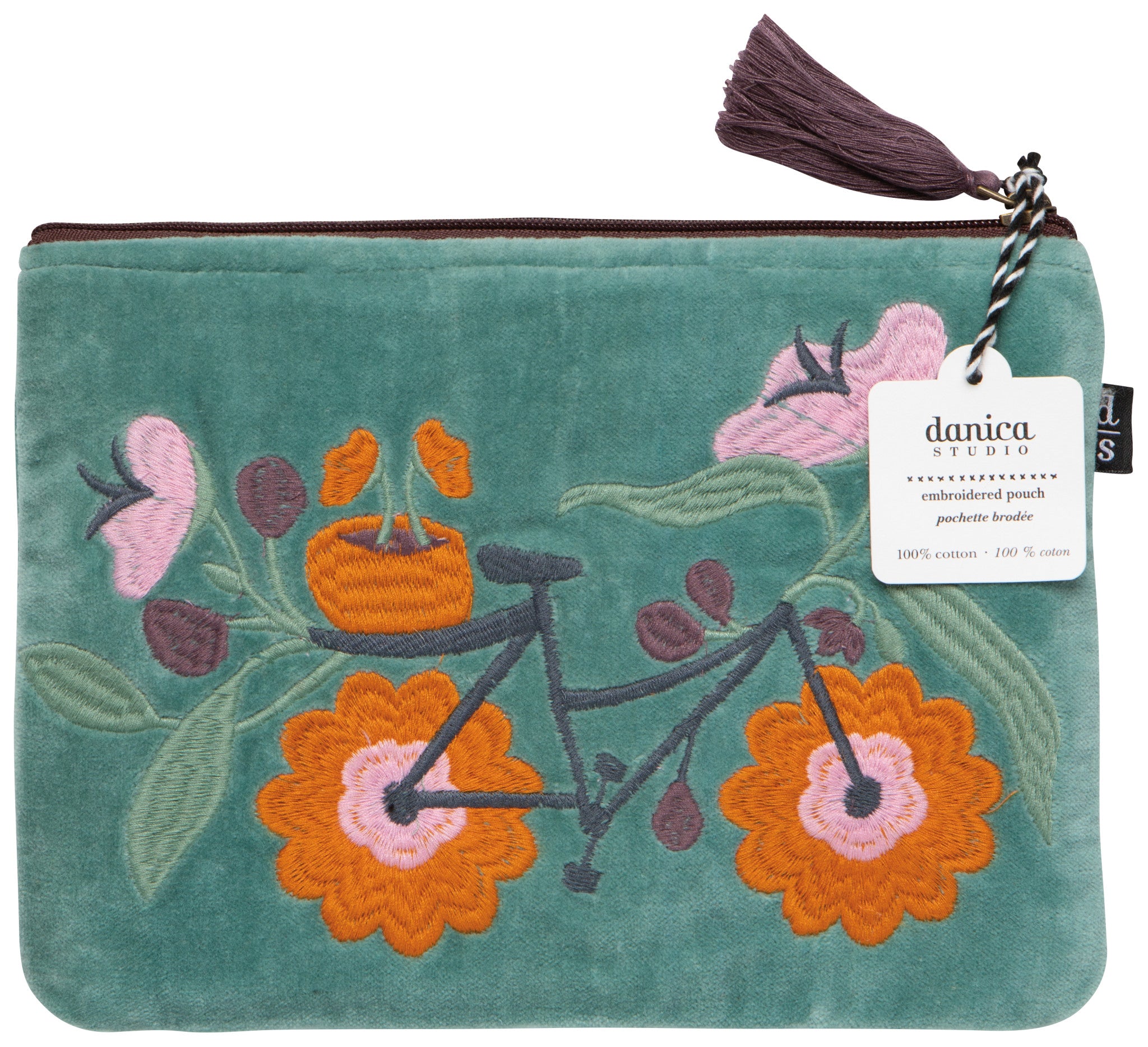 Pochette brodée Catbloom