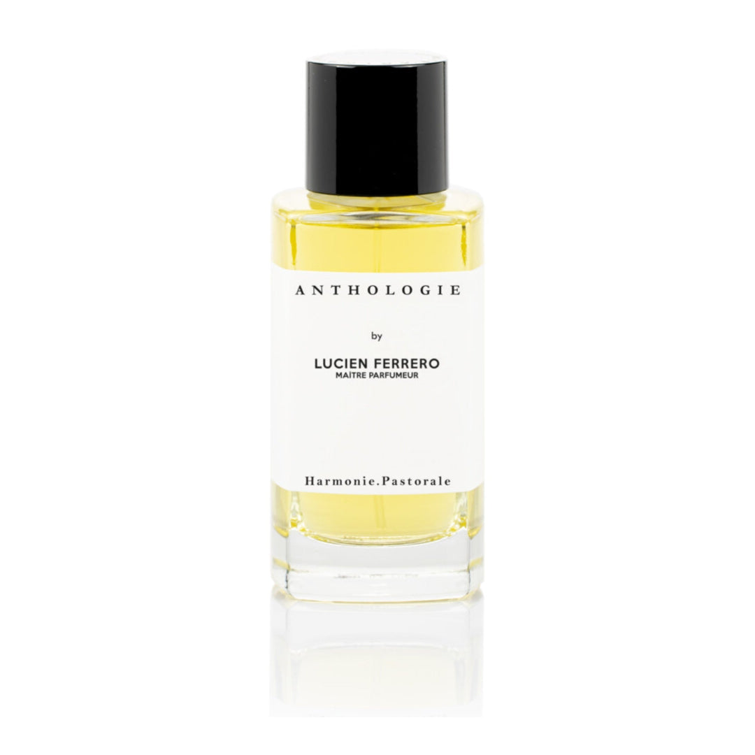 Perfume bottle labeled 'Anthologie by Lucien Ferrero' on a white background