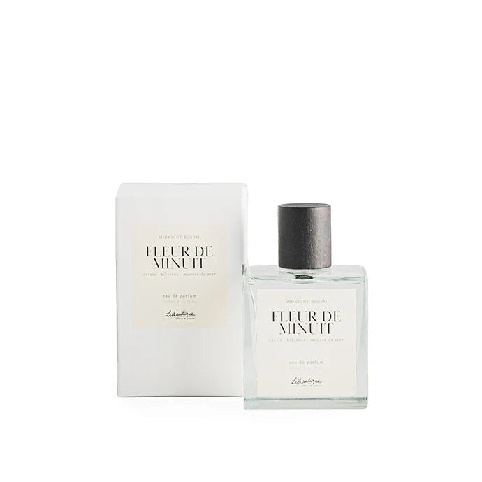 Fleur de Minuit perfume bottle and packaging on a white background