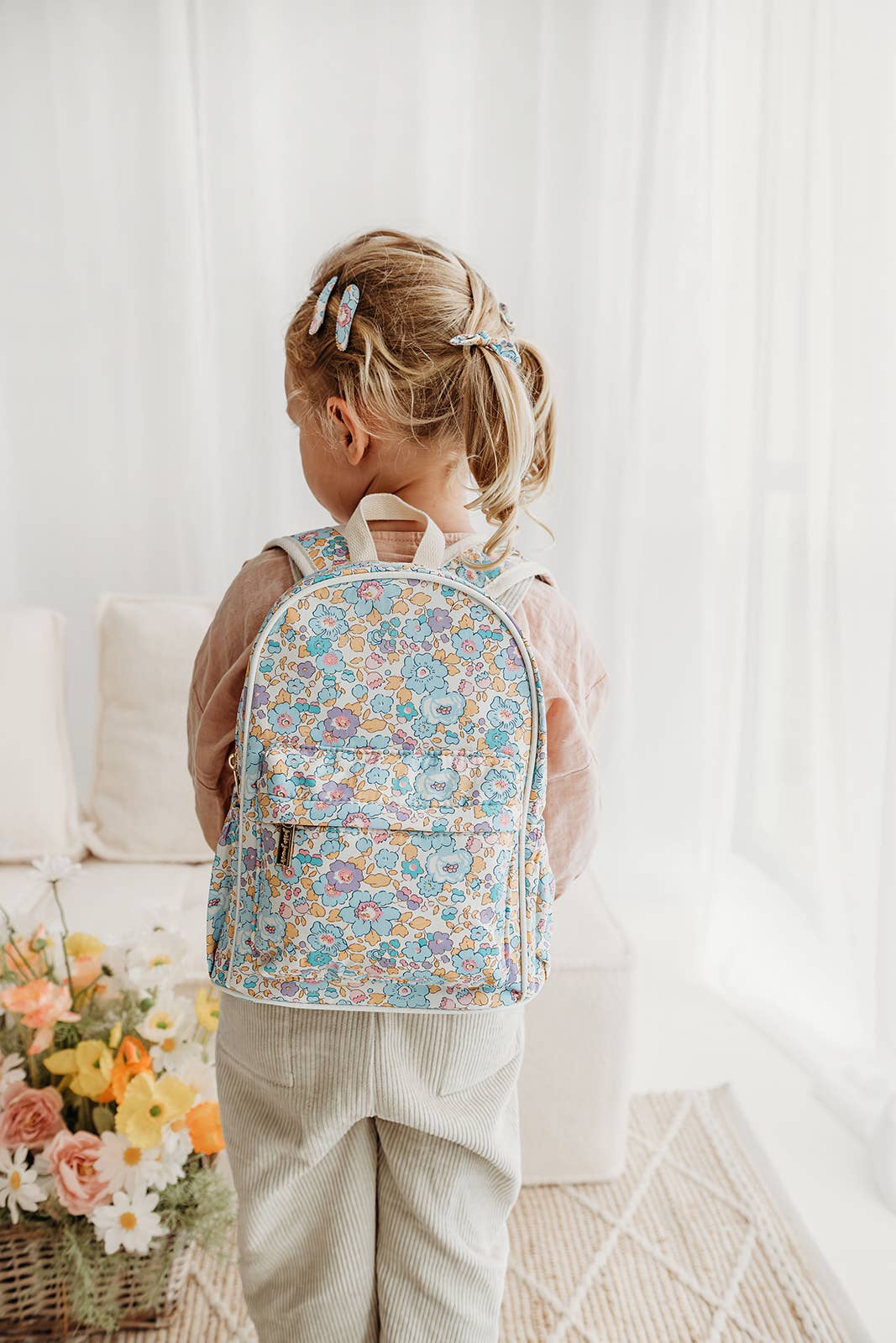 Toddler Wearing Eadie Liberty London Backpack