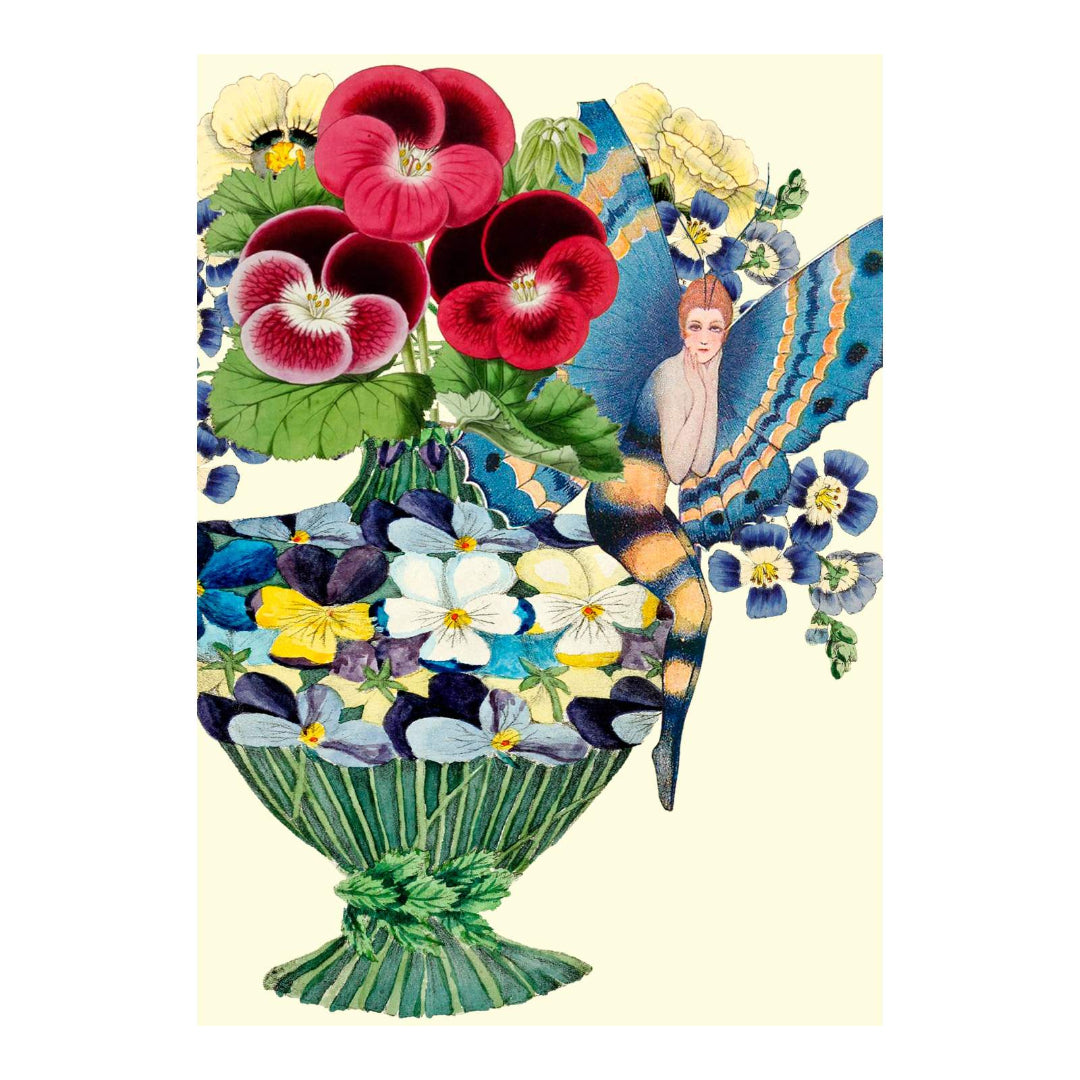 Blank Whimsical Floral Greeting Card