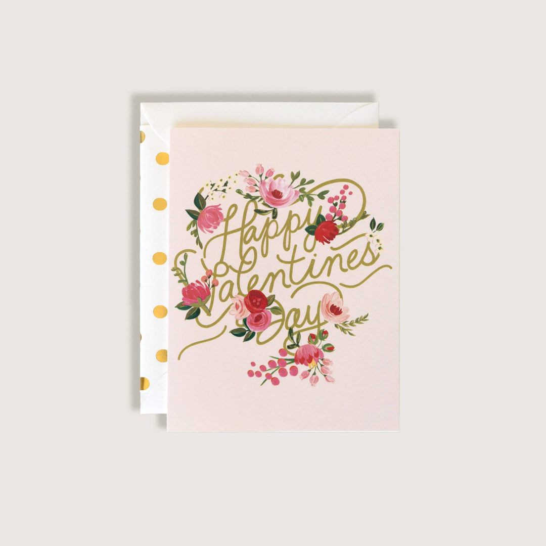 La première neige - Carte de vœux de Saint-Valentin avec des fleurs