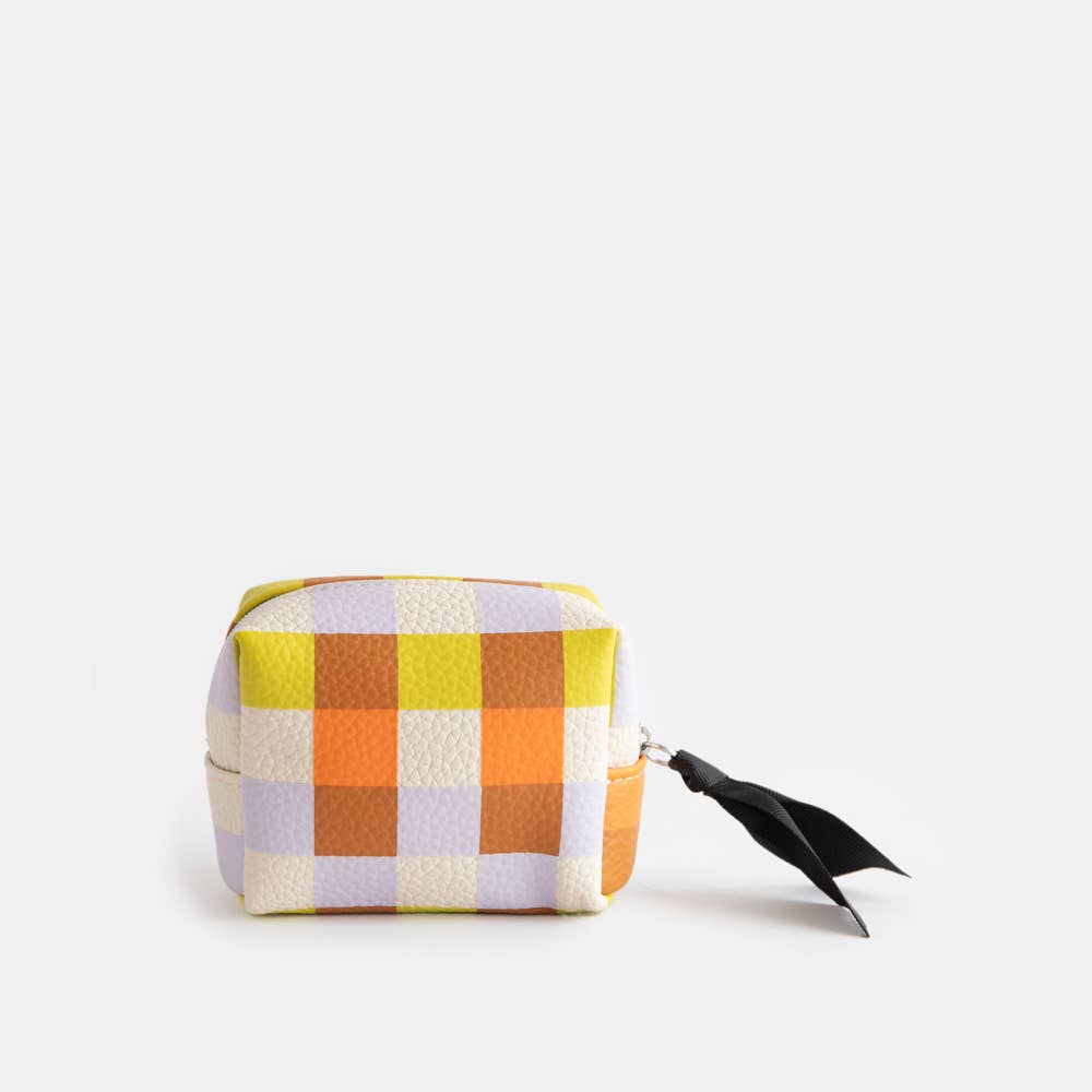 Caroline Gardner - Multi Check Ultra Mini Cube Cosmetic Bag