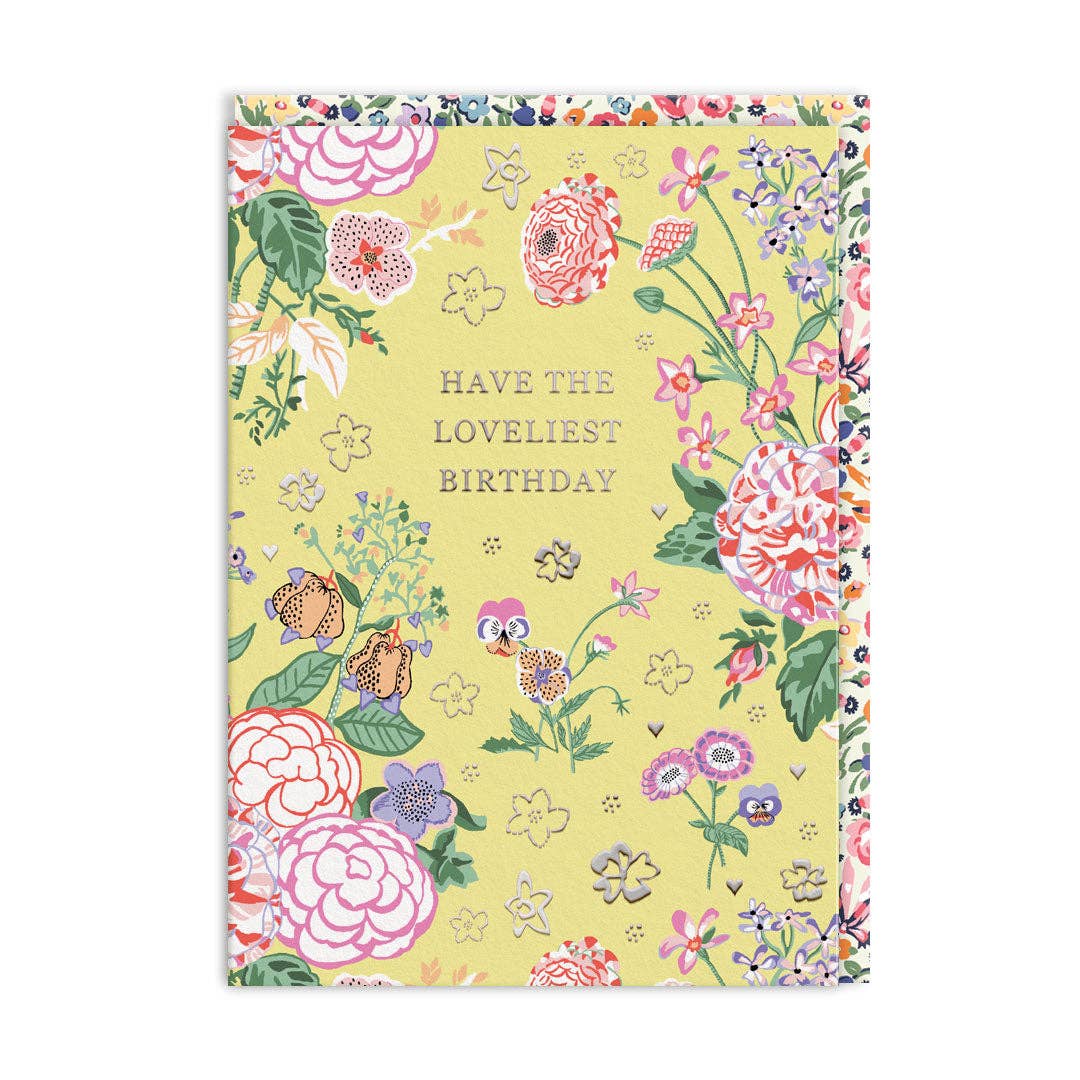 Carte d'anniversaire Cath Kidston : bouquet jaune