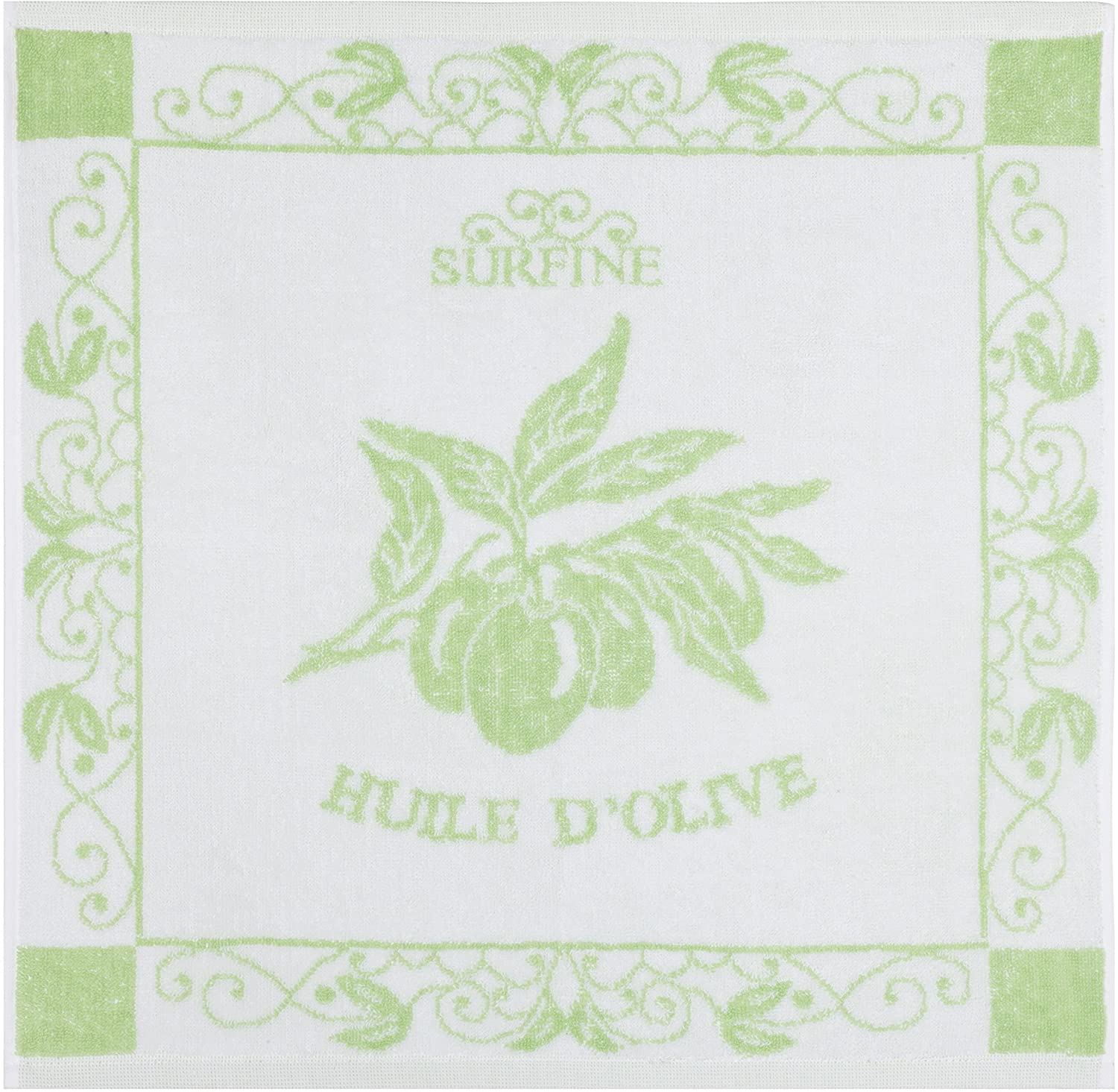 Huile Surfine Almond Green Terry Tea Towel - Belle De Provence