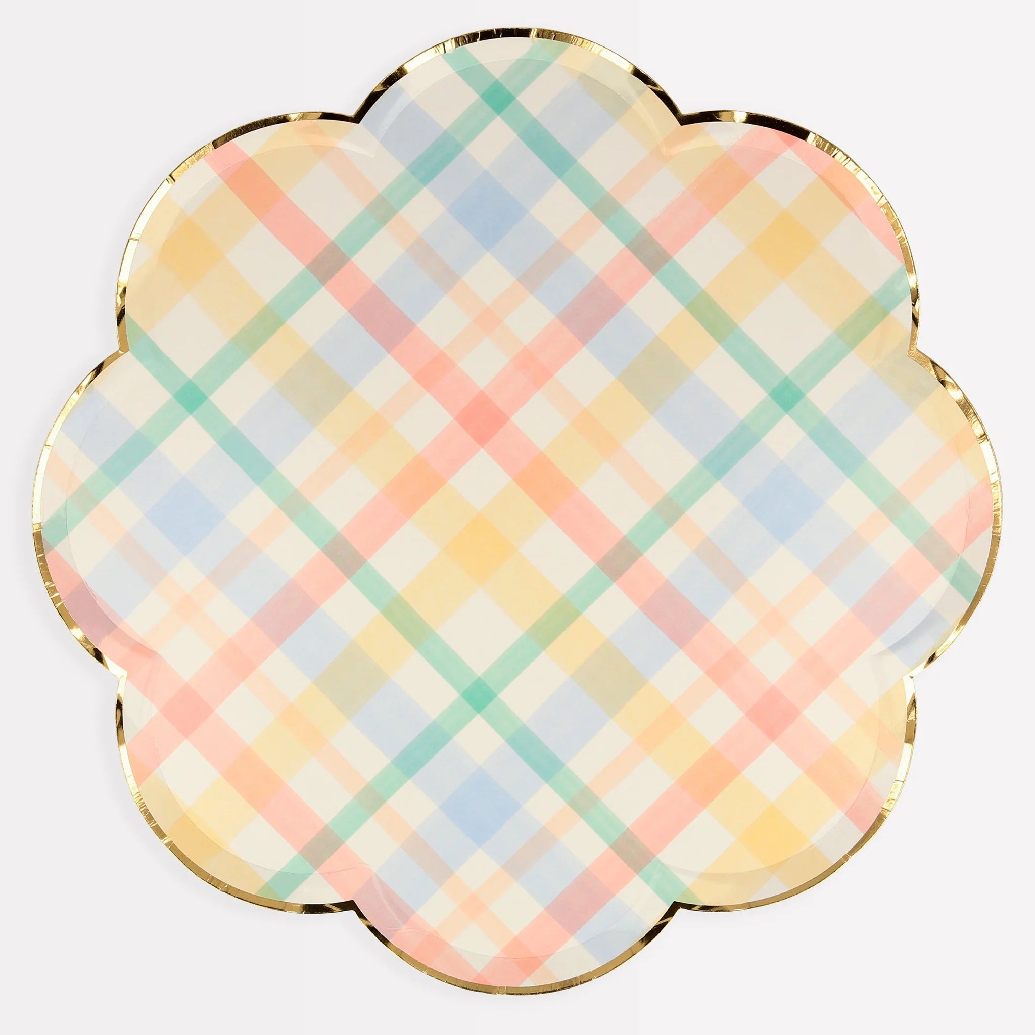 Spring Plaid Paper Dinner Plates