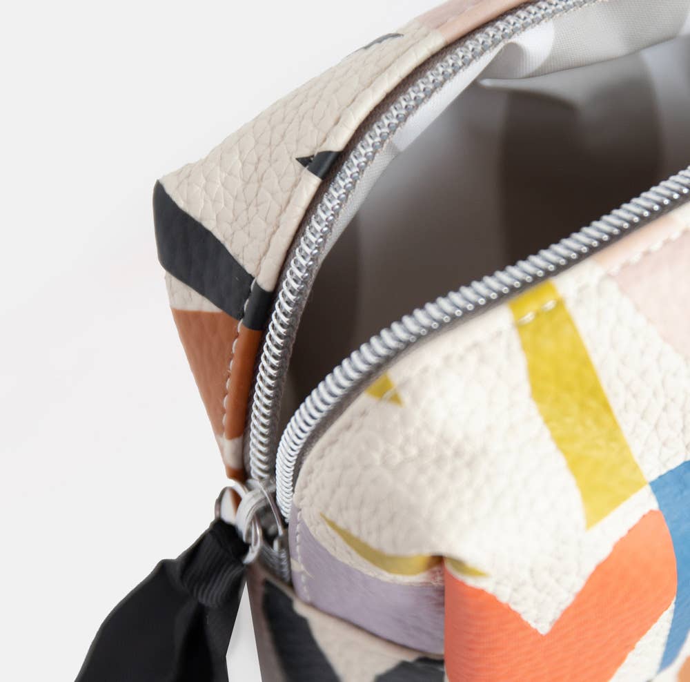 Caroline Gardner - Multi Checkmate Heart Mini Cube Cosmetic Bag