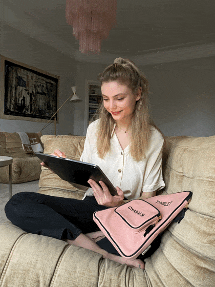 Bag-All - Tablet Case 11", Charger Pocket, Pink