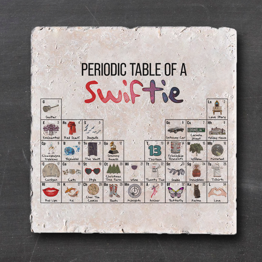 Swiftie Art Coasters - Periodic Table of a Swiftie