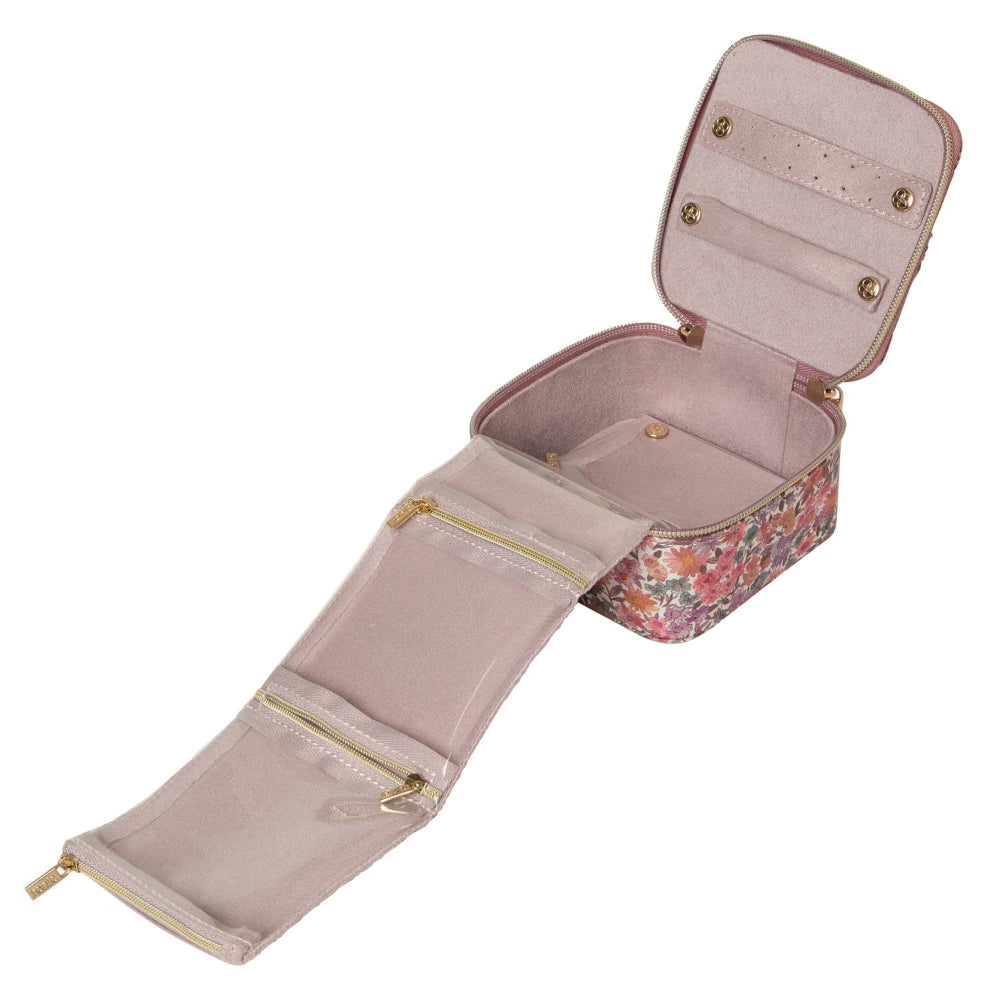 Floral jewelry case on a white background