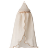 Beige canopy with gold trim on a white background