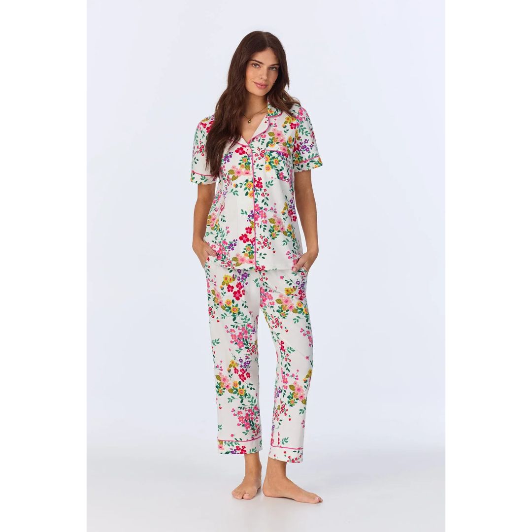 Full Bloom Short Sleeve Classic Cropped PJ Set