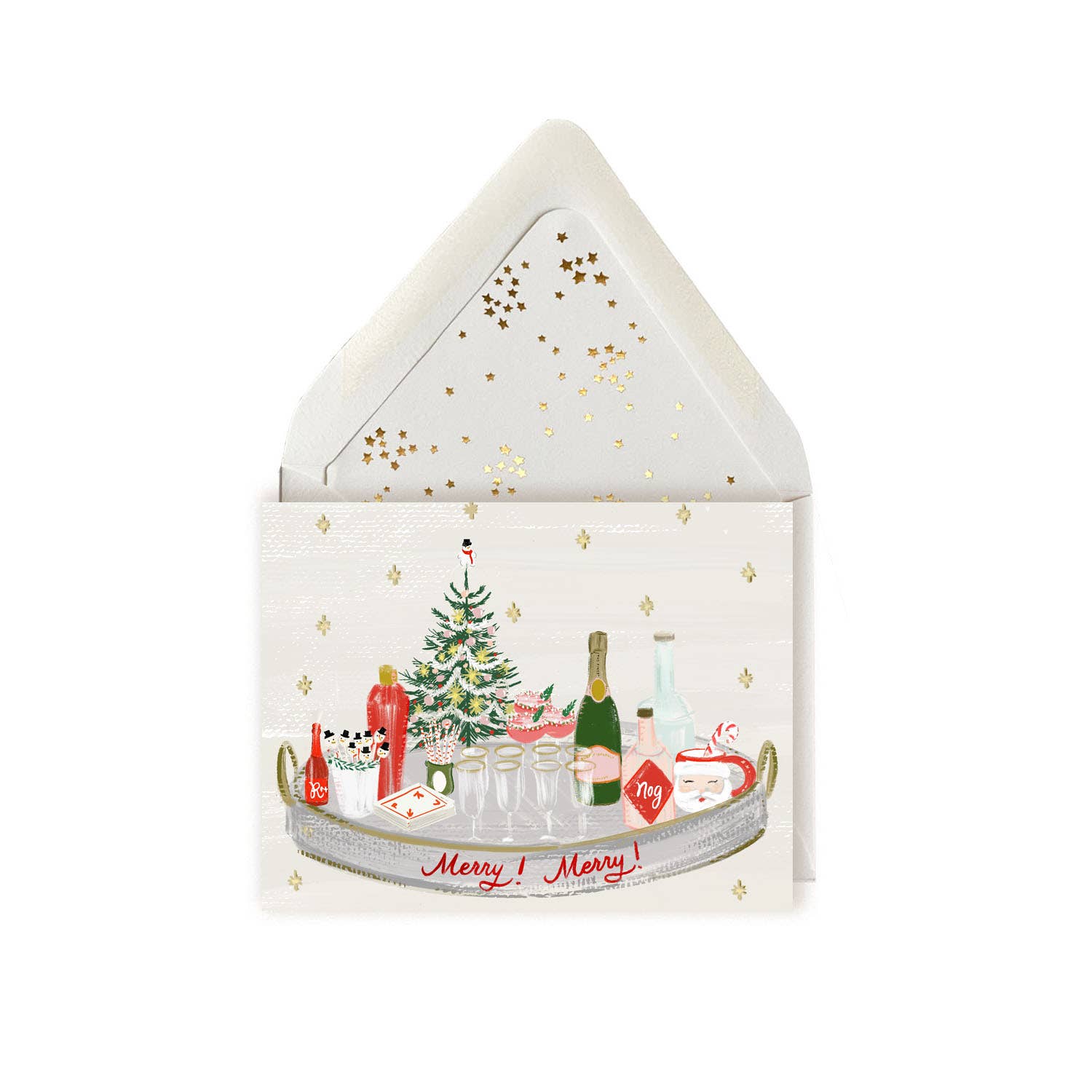 The First Snow - Merry Merry Holiday Tray Christmas Greeting Card