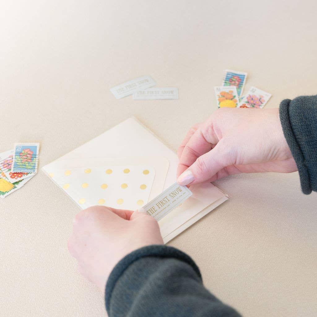 The First Snow - Tinsel Christmas Tree Greeting Card