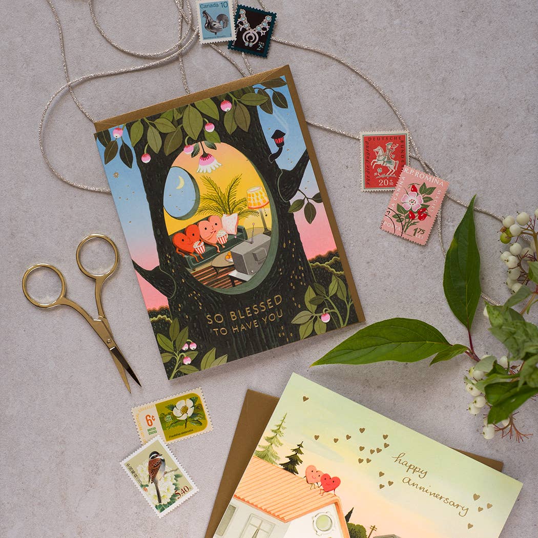 Blessed Hearts - Love Greeting Card
