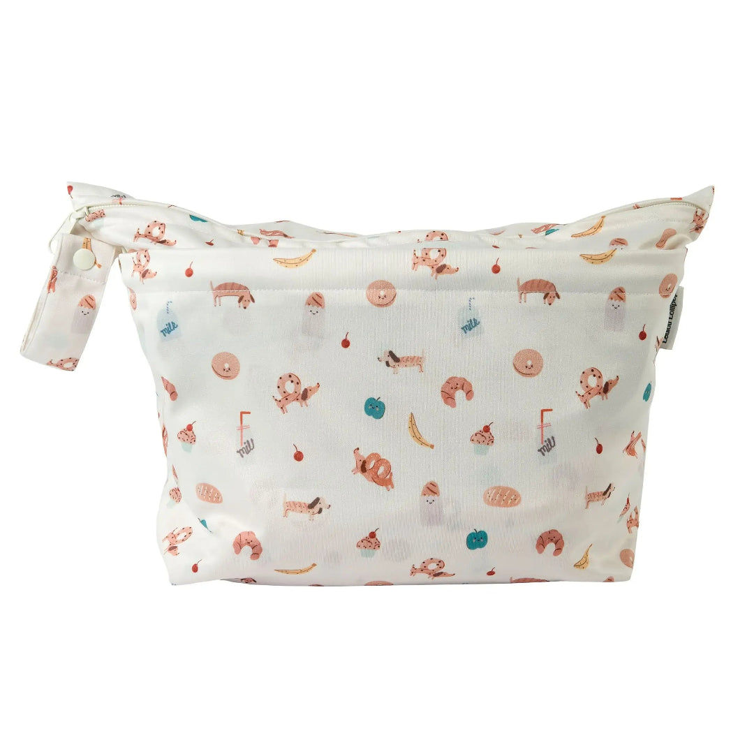 Small pouch with animal print on a white background