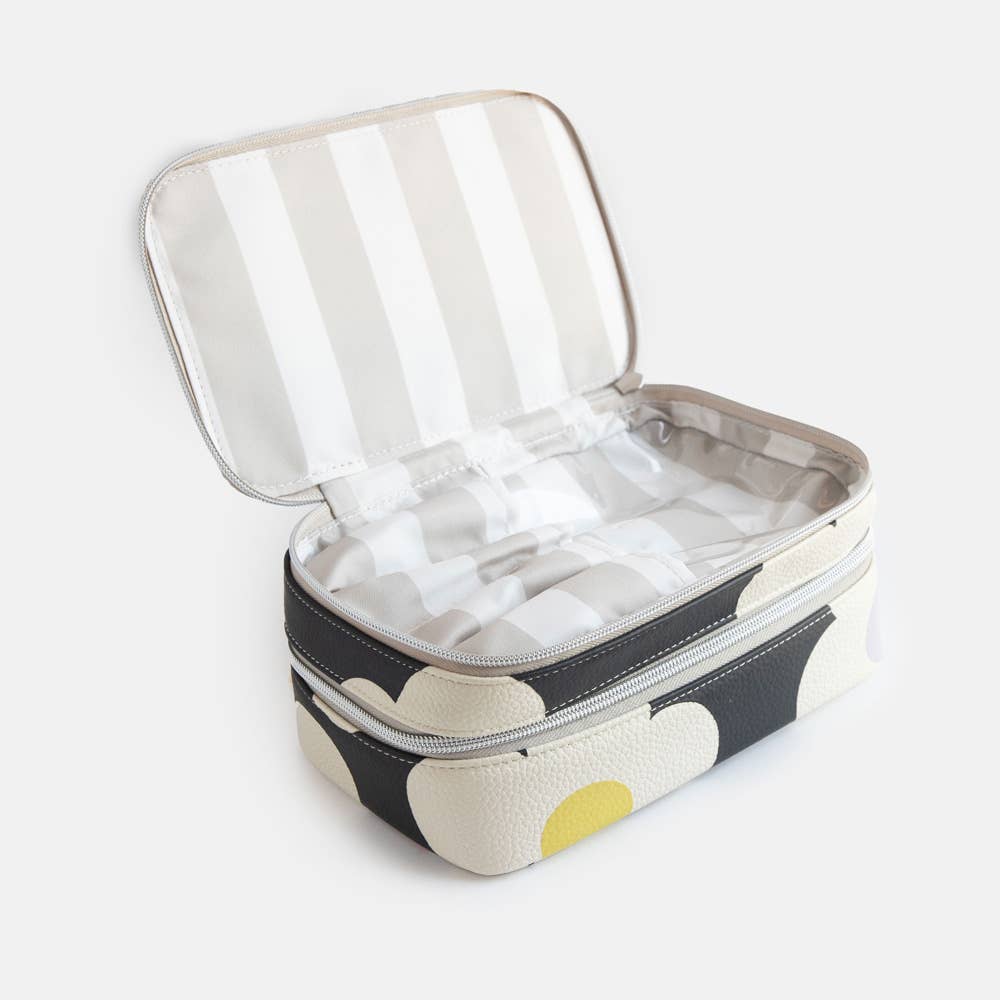 Caroline Gardner - Multi Flower Charcoal Make Up Bag Organiser