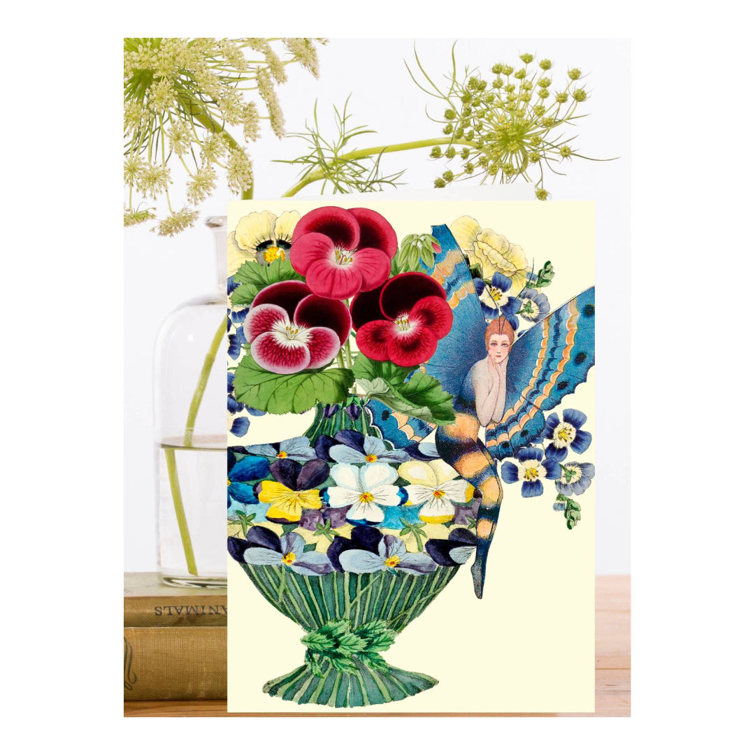 Blank Whimsical Floral Greeting Card