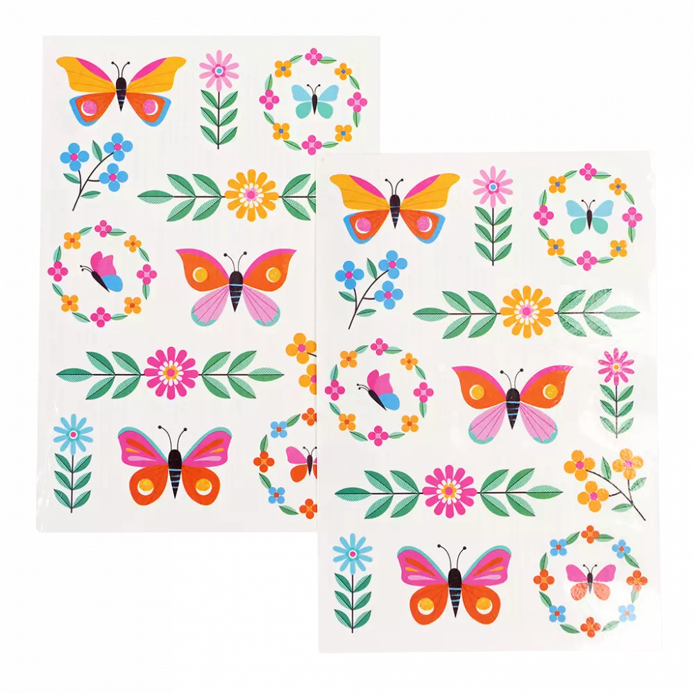 Floral Flutter Temporary Tattoos