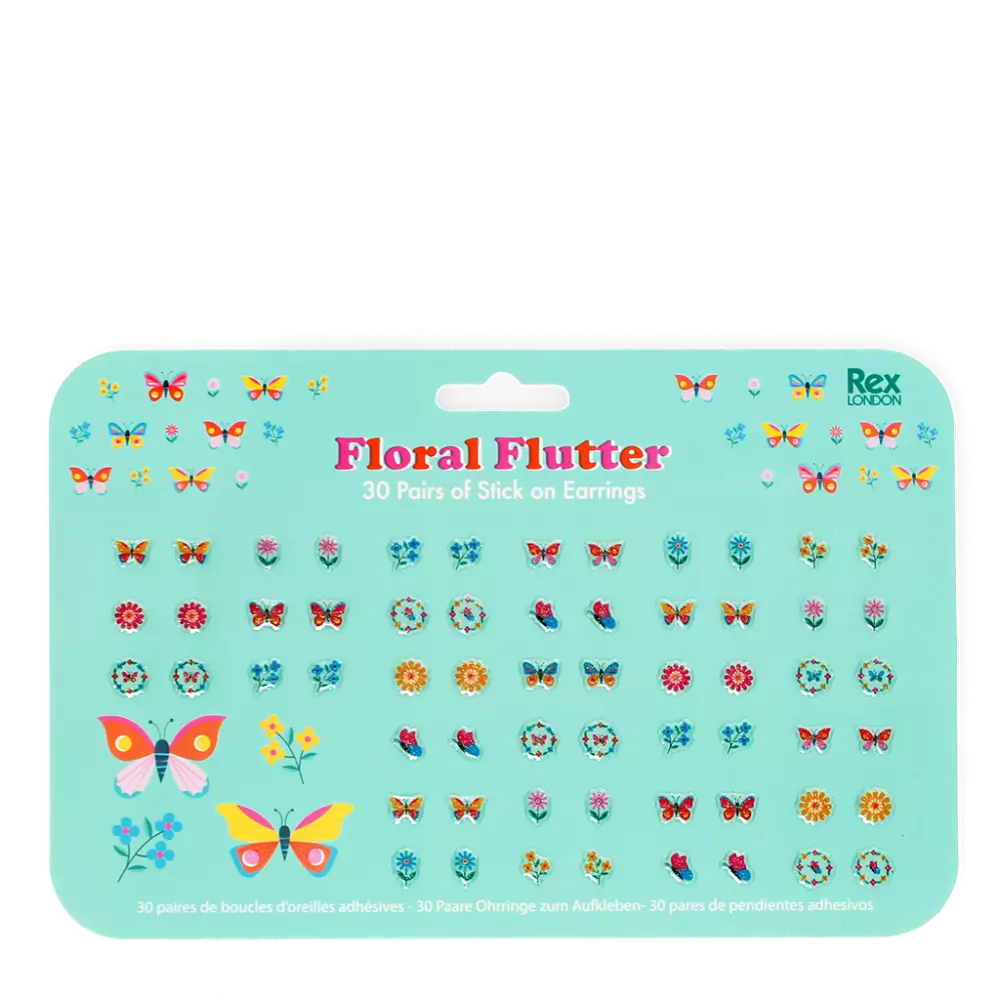Floral Flutter Stick On Earrings