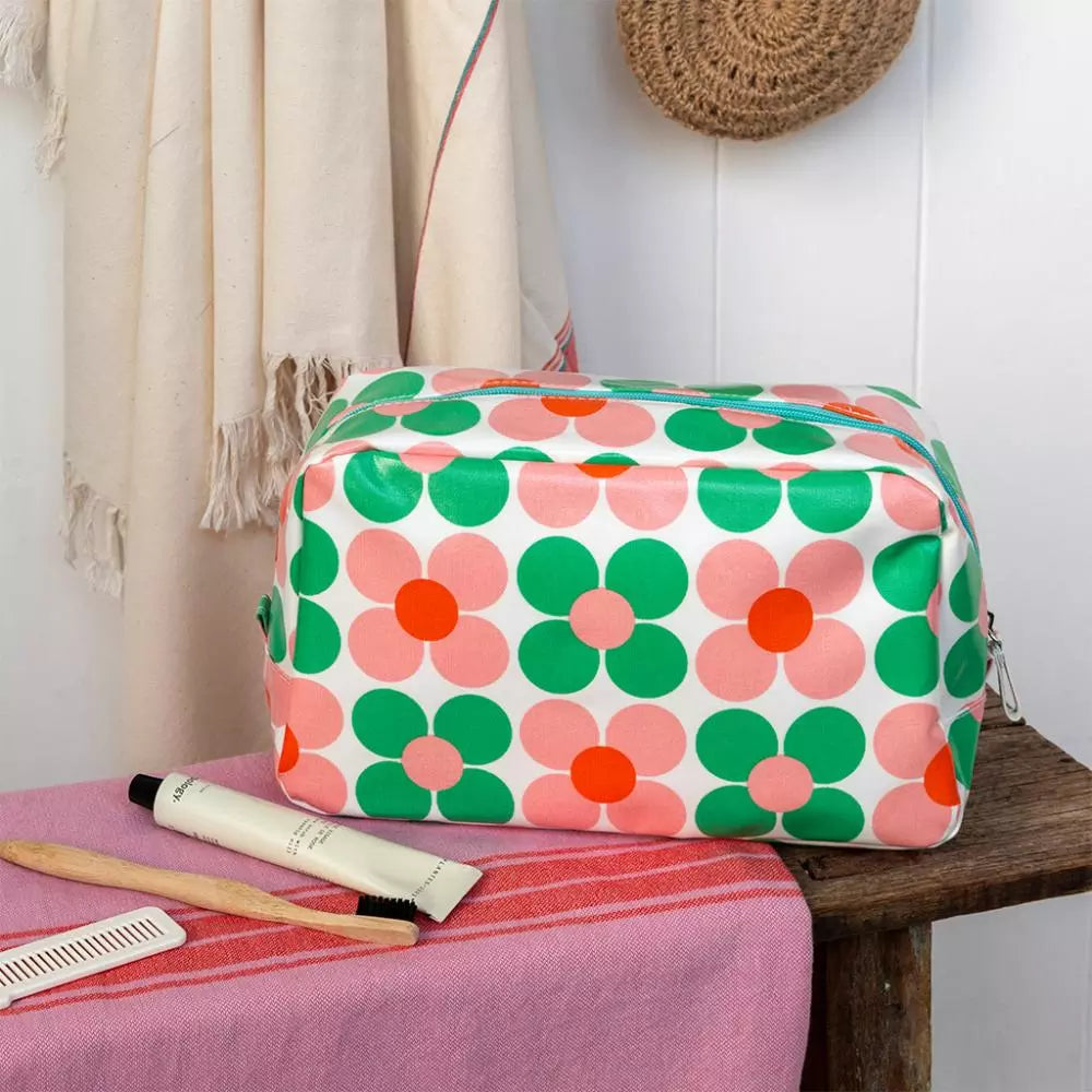 Pink & Green Daisy Wash Bag