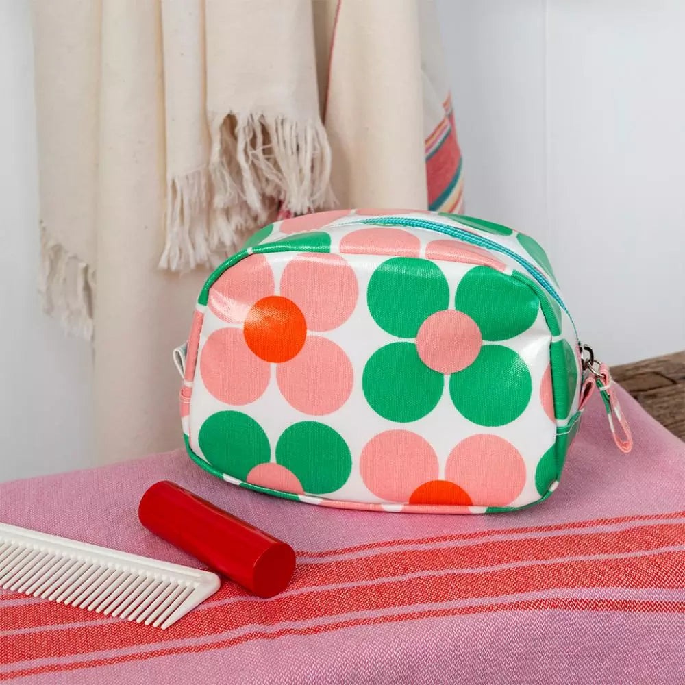 Pink & Green Daisy Makeup bag