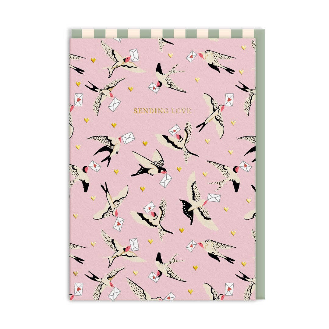 Cath Kidston Swallows Sending Love Greeting Card