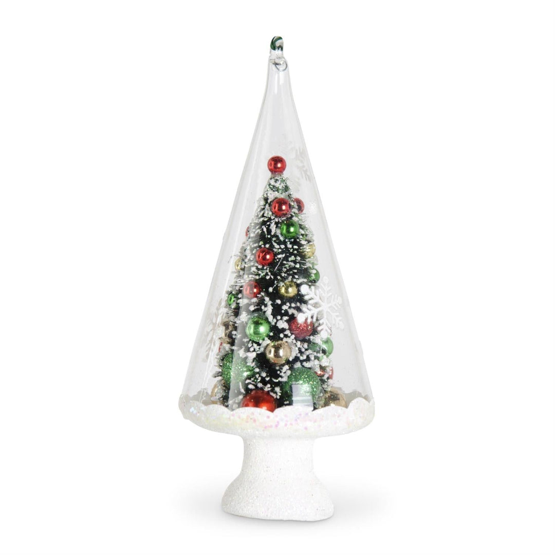 Vintage Glass Bottle Brush Tree Ornament