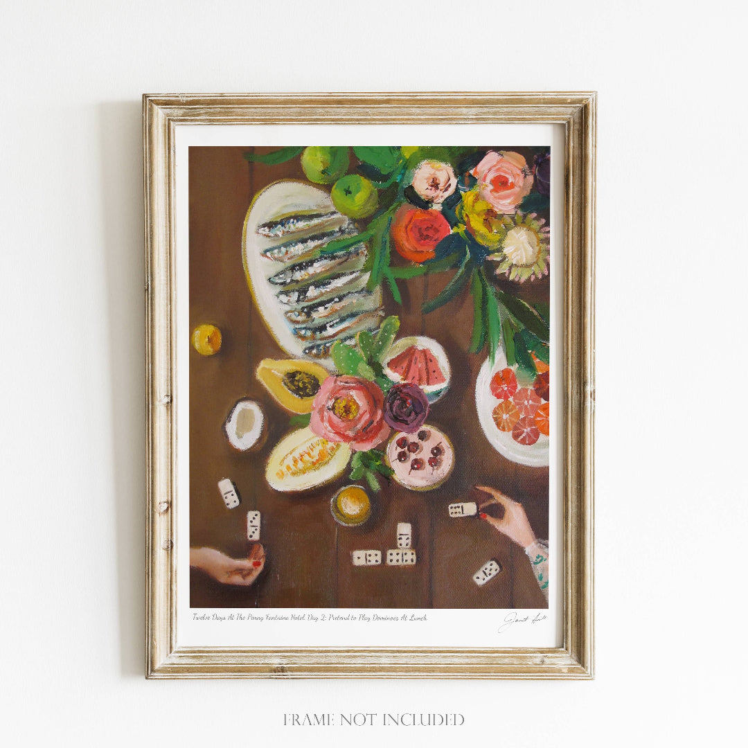 Janet Hill Studio - Twelve Days at Penny Fontaine Hotel Day 2 Art Print