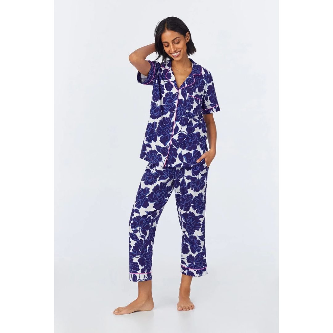 Isabella Flora Short Sleeve Classic Cropped PJ Set