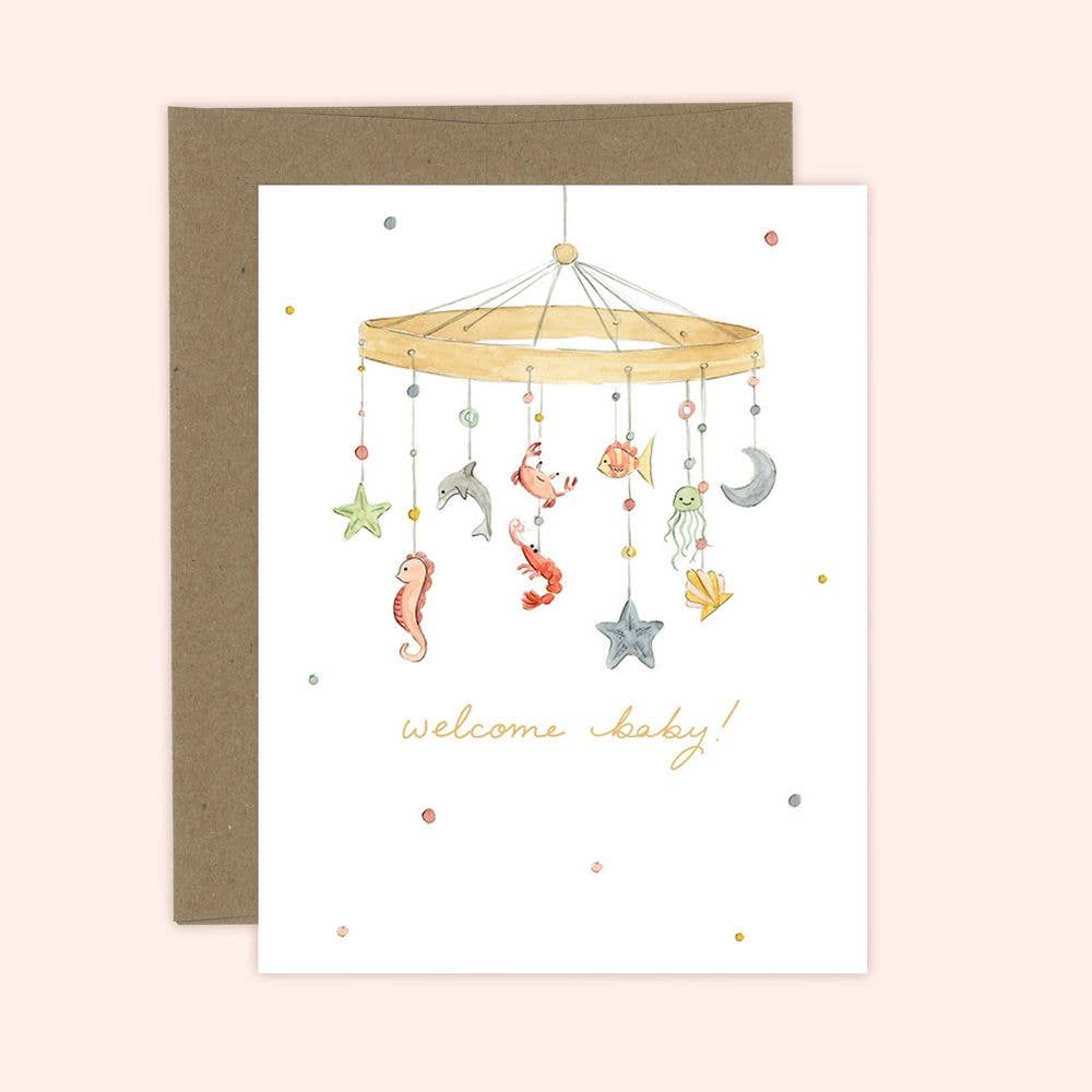 Under the Sea Welcome Baby Card: Kraft