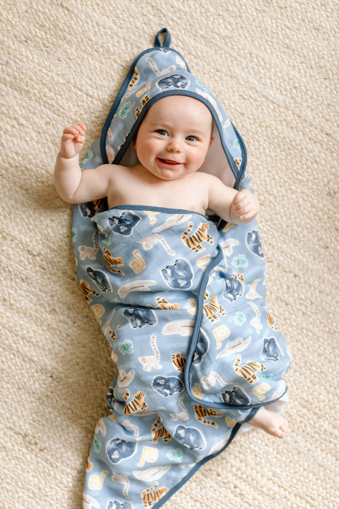Loulou Lollipop - Hooded Towel Set: Hedgehog Forest