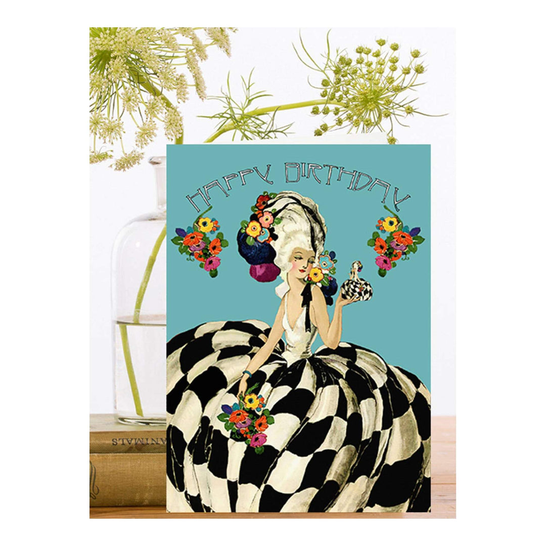 Happy Birthday Checker Dress Card