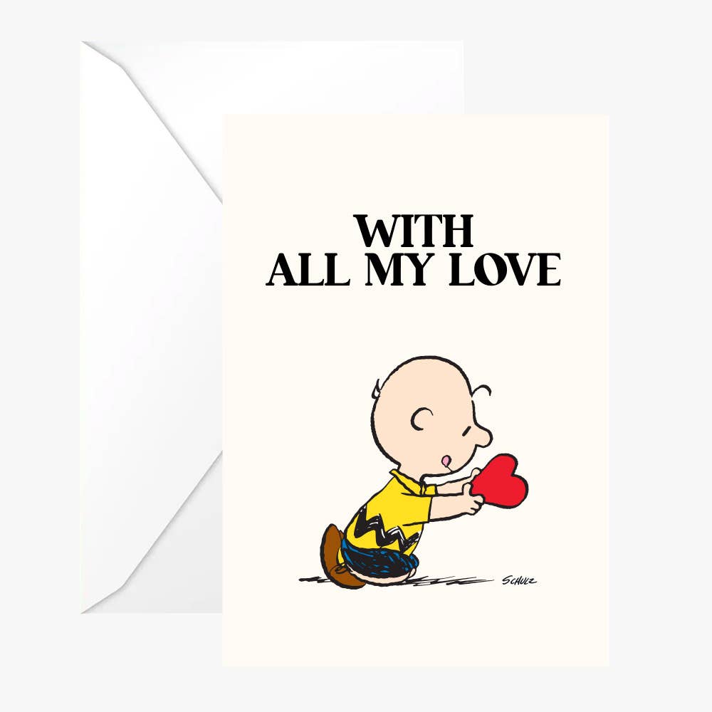 Titre - Carte Double Snoopy « Avec tout mon amour » avec enveloppe blanche