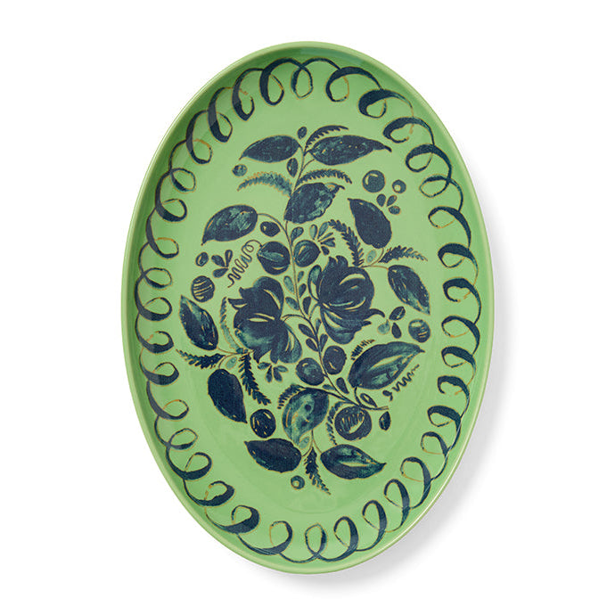 Amalfi - Stoneware Oval Tray - Green