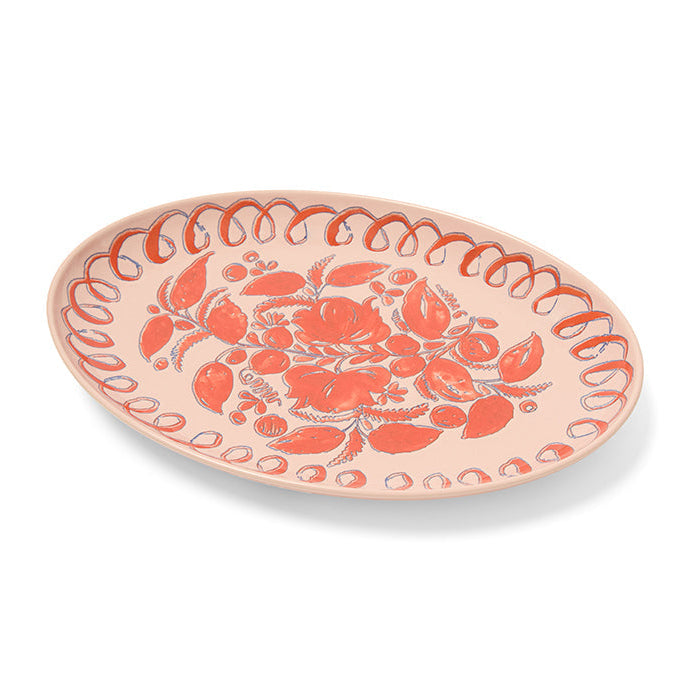 Amalfi - Stoneware Oval Tray - Pink
