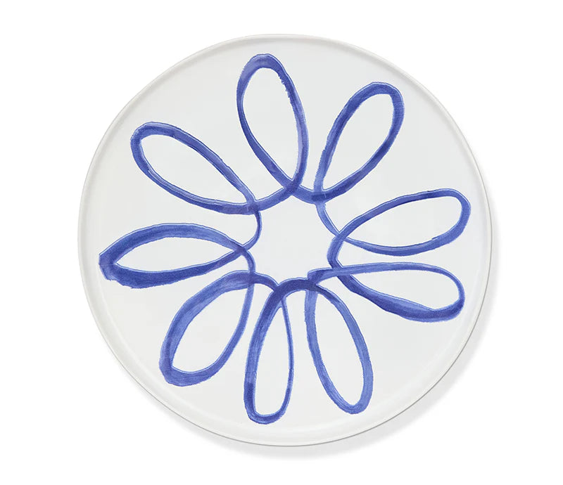 Amalfi - Stoneware Service Charger Plate - White/Blue