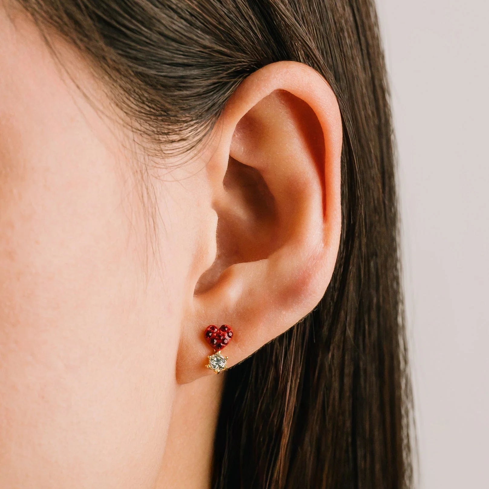 Bisou Stud Earrings Red